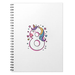 Celebrate Happy 8 Years Old Birthday Party For Gir Notebook