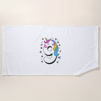 Celebrate Happy 9 Years Old Birthday Party For Gir Beach Towel