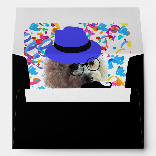 Celebrate Happy Birthday Poodle Black Envelopes (Back (Bottom))