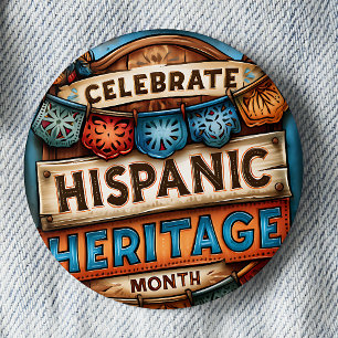Celebrate Hispanic Heritage Month 6 Cm Round Badge