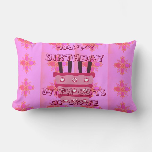 Celebrate in Style: Lovely Birthday for Home Décor Lumbar Cushion (Front)