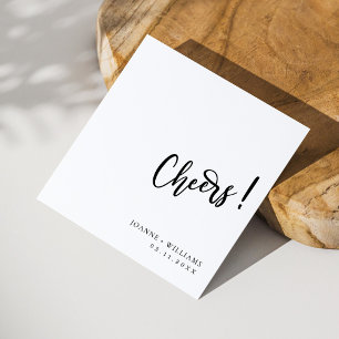 Celebrate in Style: Personalised 'Cheers!' Wedding Napkin