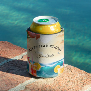 Celebrate in Style with Custom 21st Birthday Can Cooler