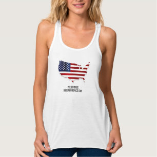 Celebrate Independence Day USA Flag Singlet