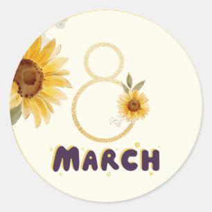 Celebrate international women's day 8th March 2025 Classic Round Sticker