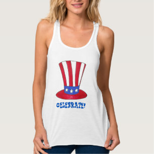 Celebrate July 4th Fourth Uncle Sam Patriotic USA Singlet