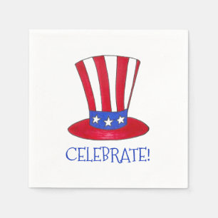 Celebrate July 4th Patriotic Uncle Sam USA America Napkin