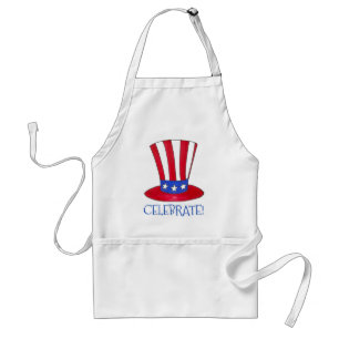 Celebrate July 4th Patriotic Uncle Sam USA Tophat Standard Apron
