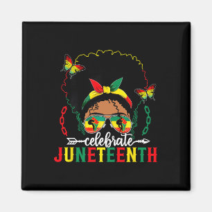 Celebrate Juneteenth 1865 African American Messy B Magnet