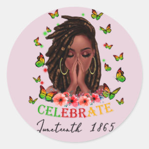 Celebrate Juneteenth 1865 Classic Round Sticker
