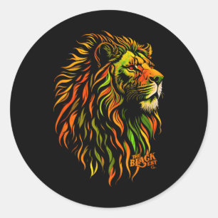 Celebrate Juneteenth African Lion Face Freedom Day Classic Round Sticker