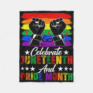 Celebrate Juneteenth And Pride Month Fist African  Fleece Blanket