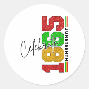 Celebrate Juneteenth, Black History, African Ameri Classic Round Sticker
