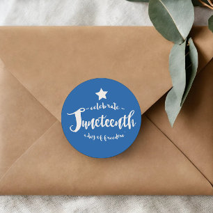 Celebrate Juneteenth Blue Classic Round Sticker