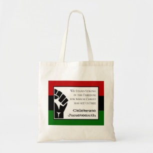 CELEBRATE JUNETEENTH Customisable Christian Verse Tote Bag