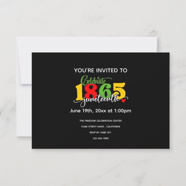 Celebrate Juneteenth: Freedom Since 1865  Invitation (Back)