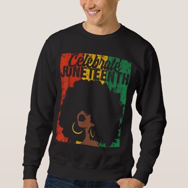 Celebrate Juneteenth Retro African Colours Womens  Sweatshirt (Front)