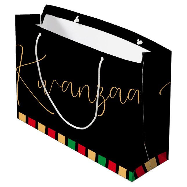 Celebrate Kwanzaa Large Gift Bag (Back Angled)
