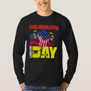 Celebrate Labour Day American Flag Worker Employee T-Shirt