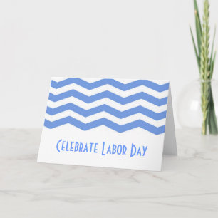 Celebrate Labour Day blue chevron Card