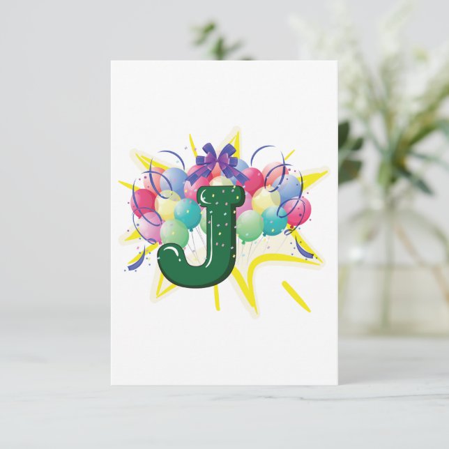Celebrate Letter J Invitations (Standing Front)