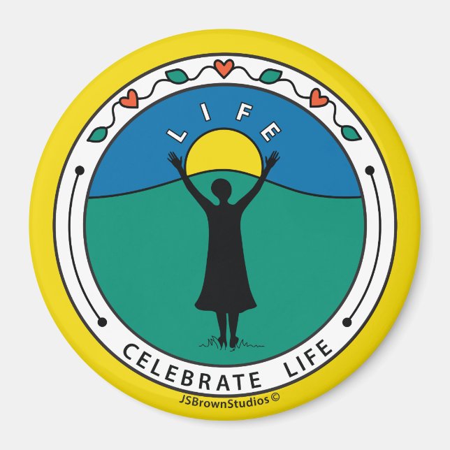 Celebrate Life B_Round Magnet 3" (Front)