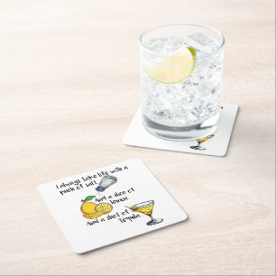 Celebrate life, funny sayings gift square paper coaster