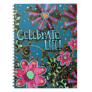 Celebrate Life Inspiring Floral Pretty Inspirivity Notebook