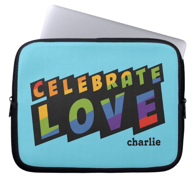 Celebrate Love custom monogram laptop sleeves (Front)