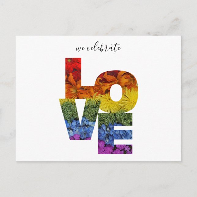 Celebrate Love Flowers Postcard (Front)