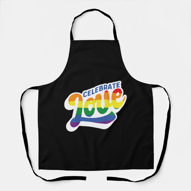 Celebrate Love - lgbtq Design Apron (Front)