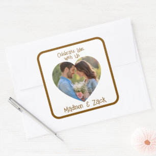 Celebrate Love Own PHOTO Name Square Sticker
