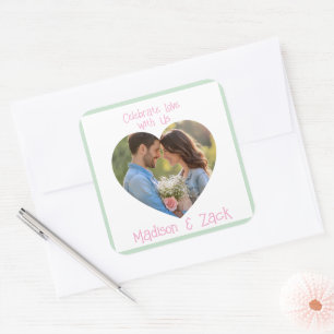 Celebrate Love Own PHOTO Name Square Sticker