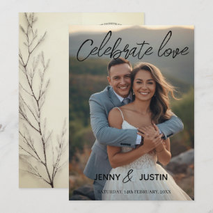 Celebrate Love Personalised Simple Modern wedding Invitation
