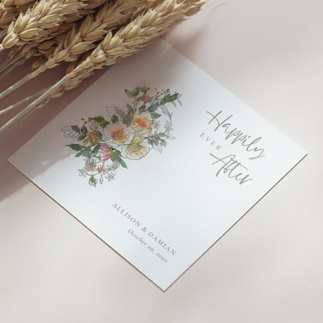 Celebrate Love! Personalised Wildflower Wedding Napkin (Celebrate Love! Personalized Wildflower Wedding Napkins)