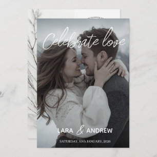 Celebrate Love Personalized Simple Modern wedding Invitation