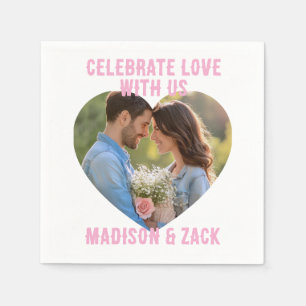 Celebrate Love PHOTO Standard Cocktail Napkin