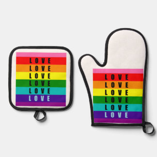 Celebrate love, pride, and authenticity oven mitt & pot holder set