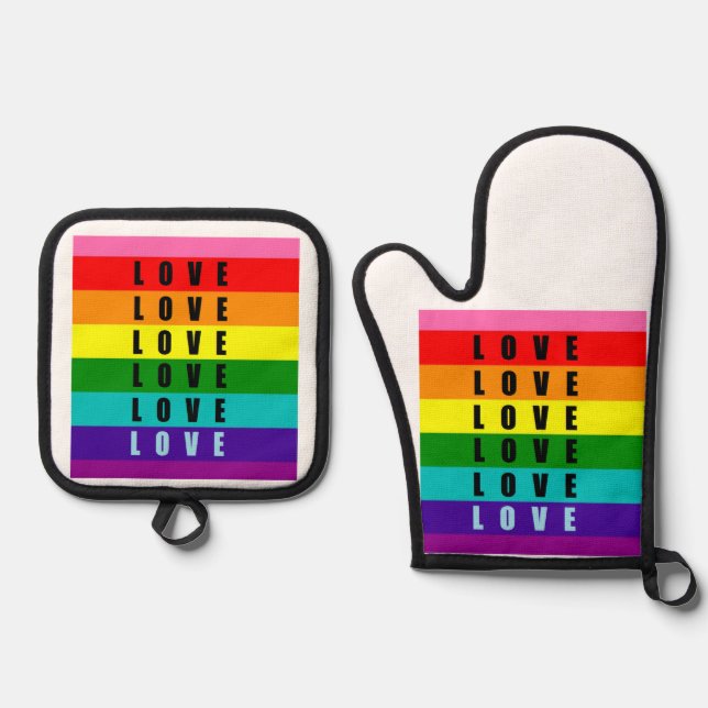 Celebrate love, pride, and authenticity  oven mitt & pot holder set (Front)