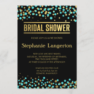 Celebrate Love – Turquoise / Aqua + Gold Invitation