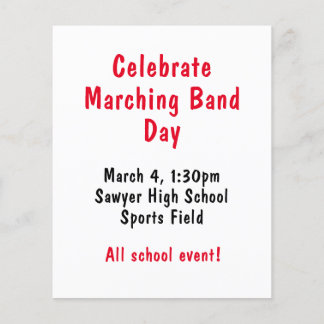 Celebrate Marching Band Day Flyer