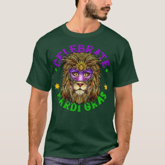 Celebrate Mardi Gras Lion Masquerade Carnival  T-Shirt