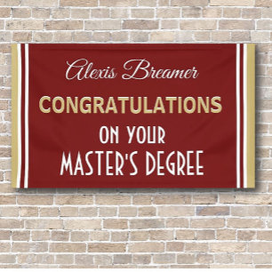 Celebrate! Master's Degree! Graduation banner