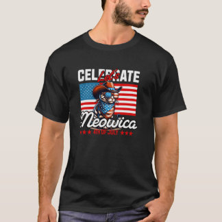 Celebrate Meowica 4th of July Cat Lover Patriotic  T-Shirt