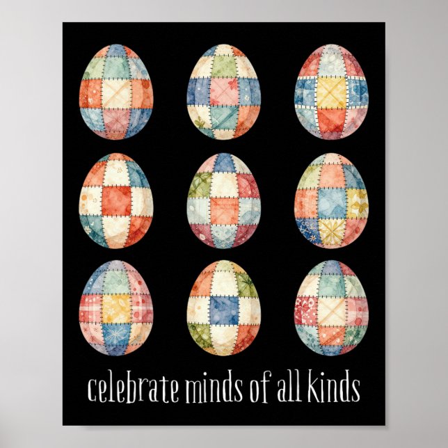 Celebrate Minds Of All Kind Egg Easter Neurodivers Poster (Front)