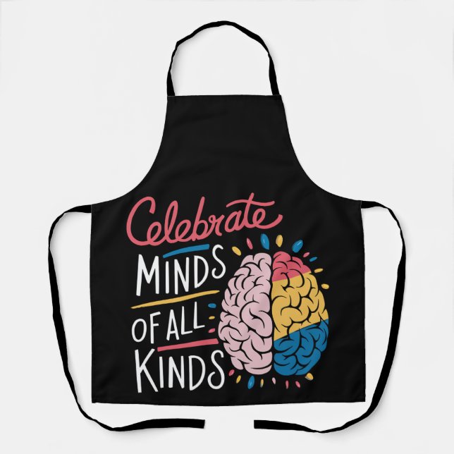 Celebrate Minds of All Kinds Autism Awareness Apron (Front)