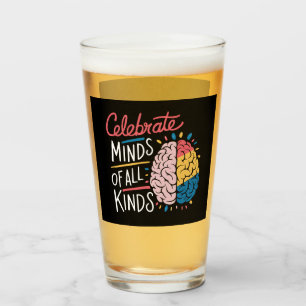 Celebrate Minds of All Kinds Autism Awareness Glass
