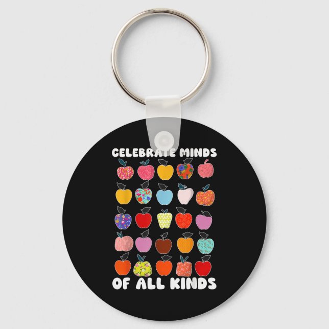 Celebrate Minds Of All Kinds Folk Art S Sped Teach Key Ring (Front)