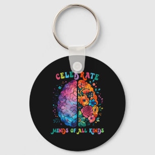 Celebrate Minds Of All Kinds Mental Health Autism  Key Ring