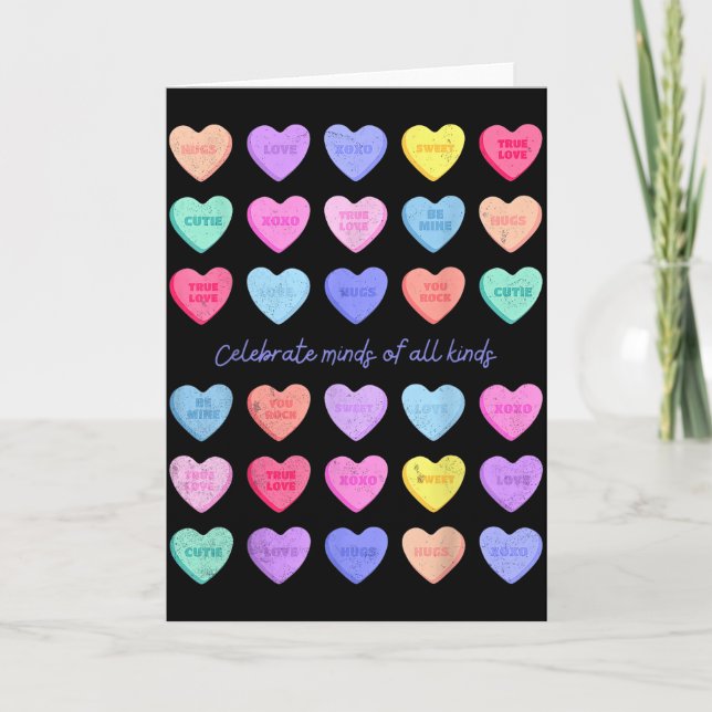 Celebrate Minds Of All Kinds Valentines Neurodiver Card (Front)